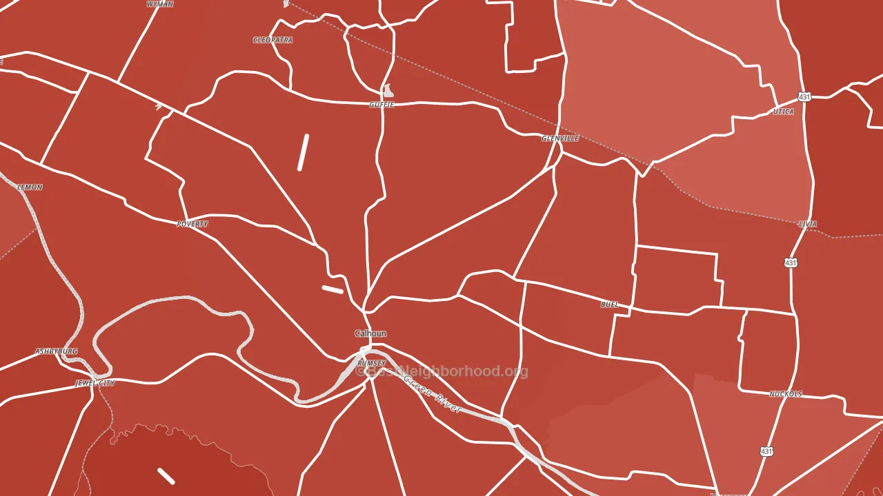 Calhoun, KY block-group political-lean map