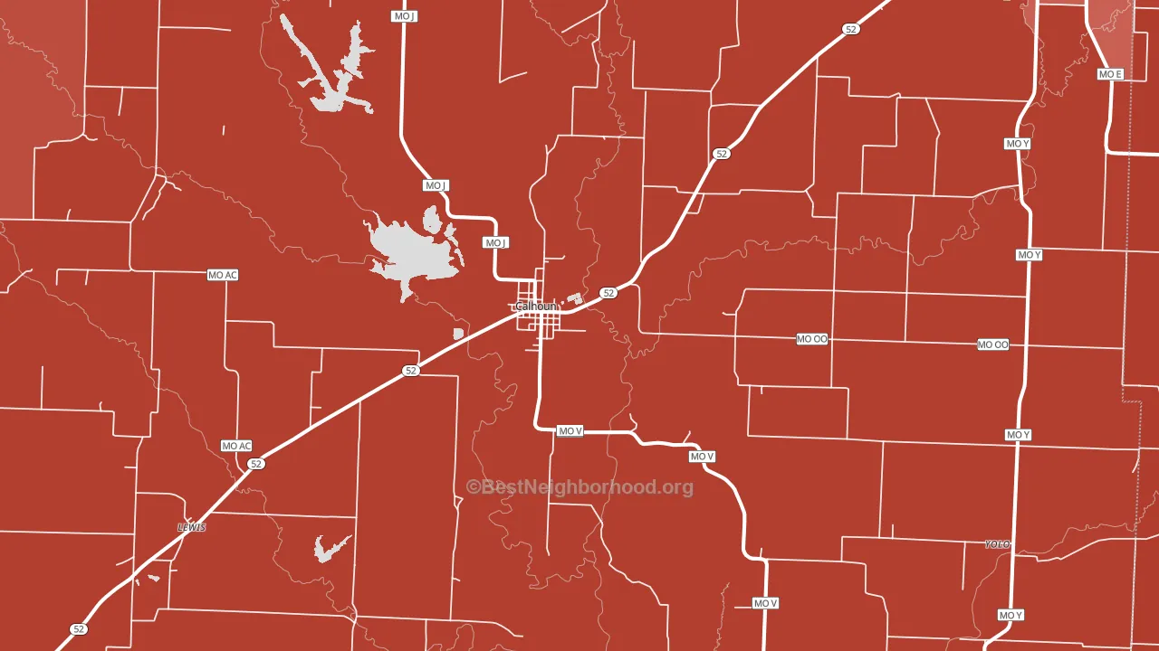 Calhoun, MO block-group political-lean map