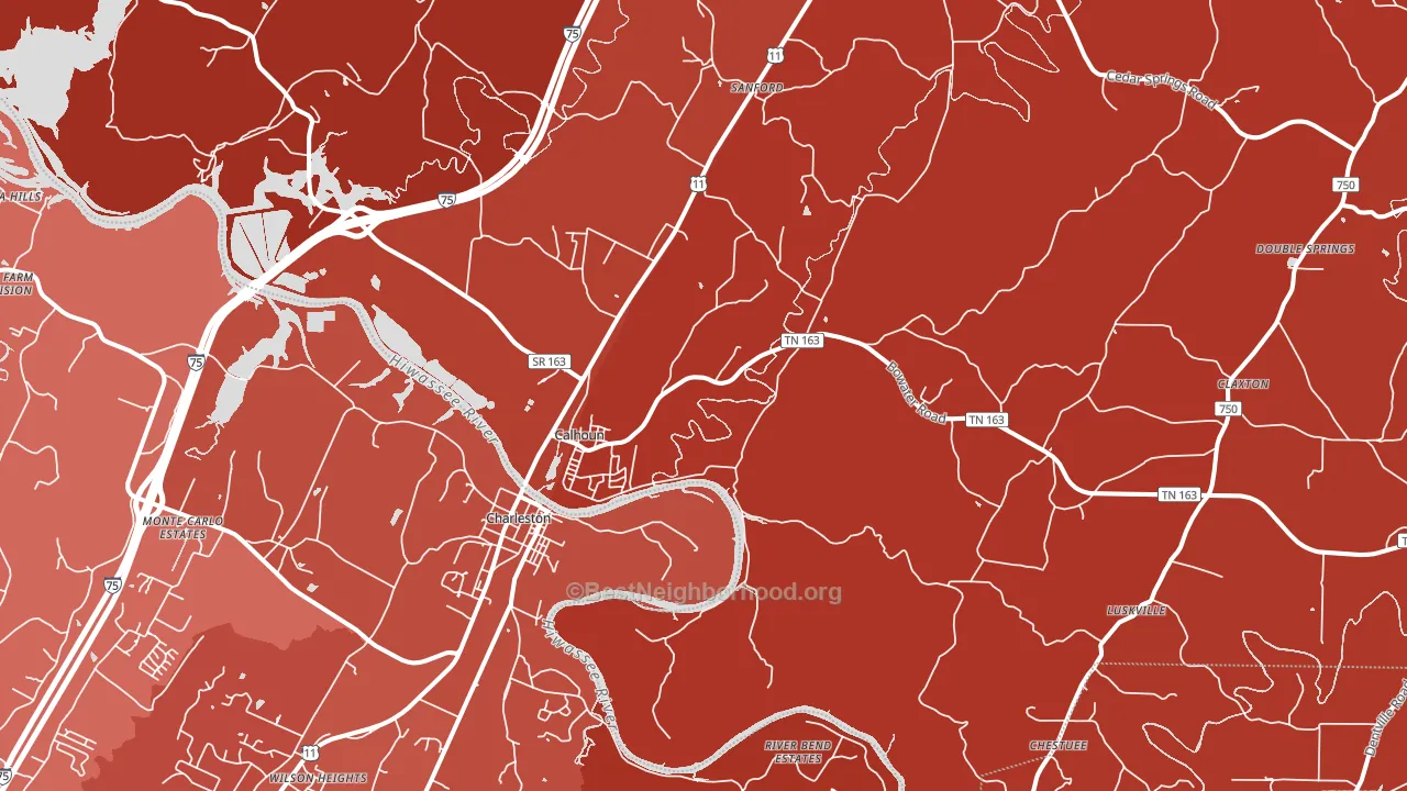 Calhoun, TN block-group political-lean map