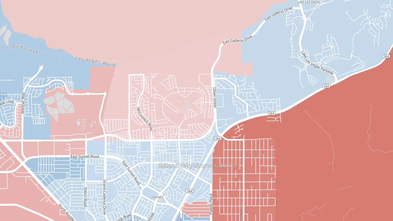 Calico Ridge, Henderson, NV block-group political-lean map
