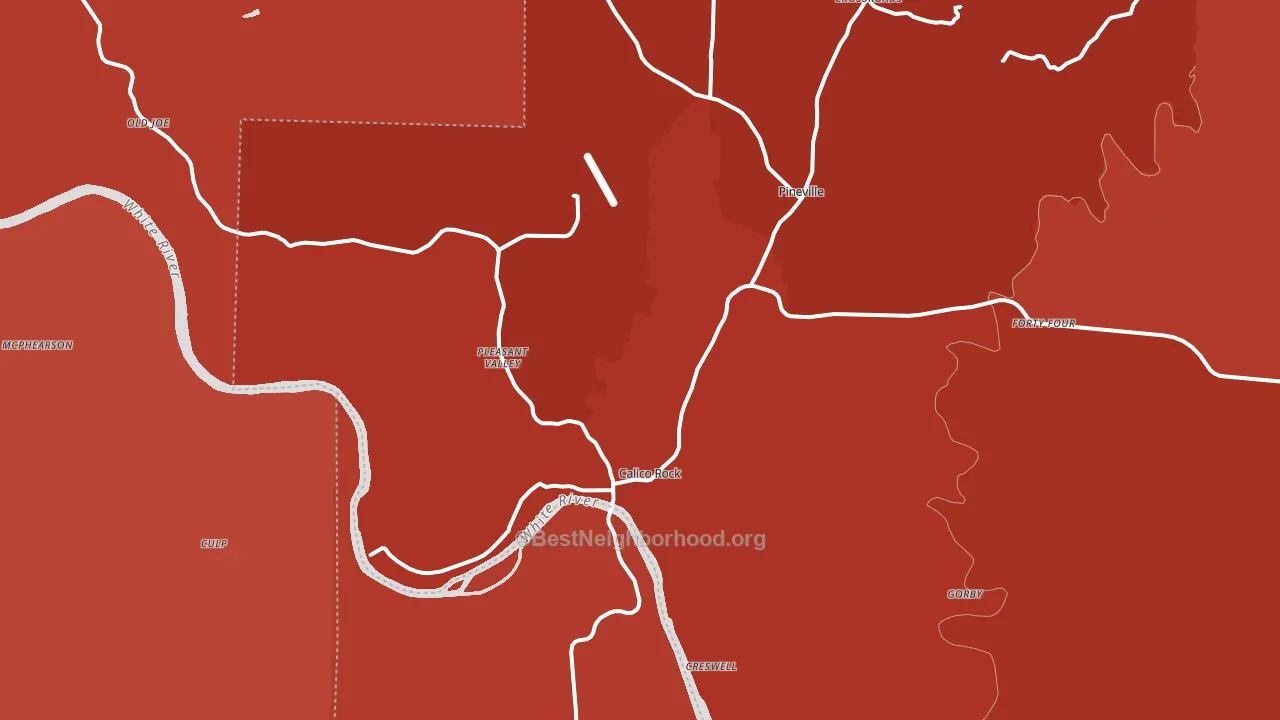 Calico Rock, AR block-group political-lean map