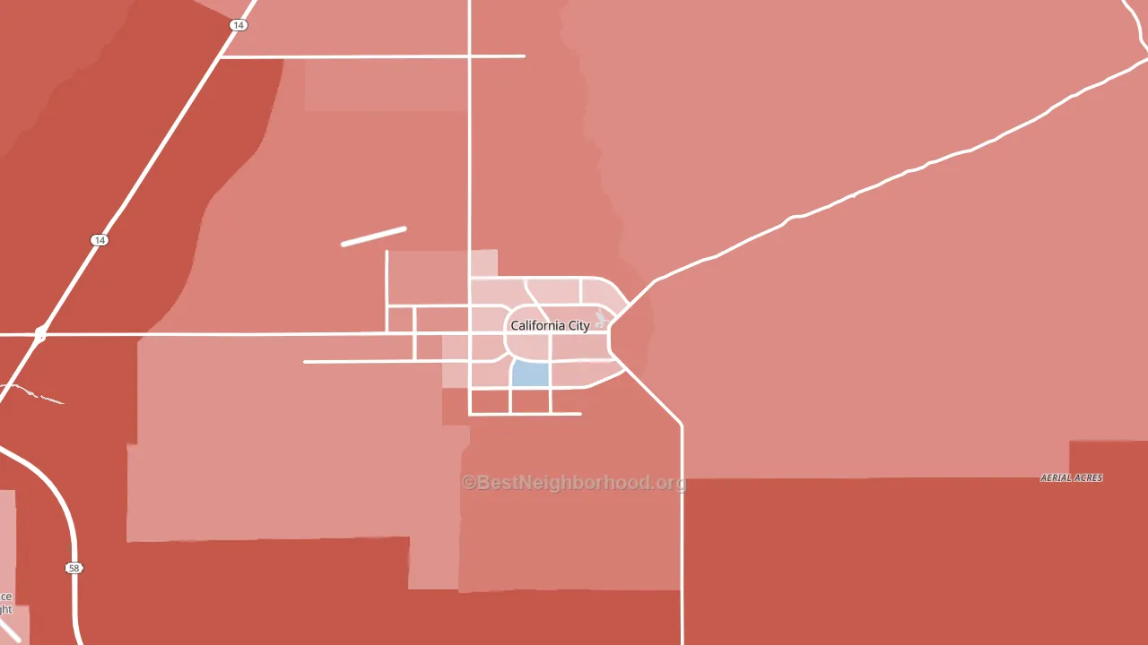 California City, CA block-group political-lean map