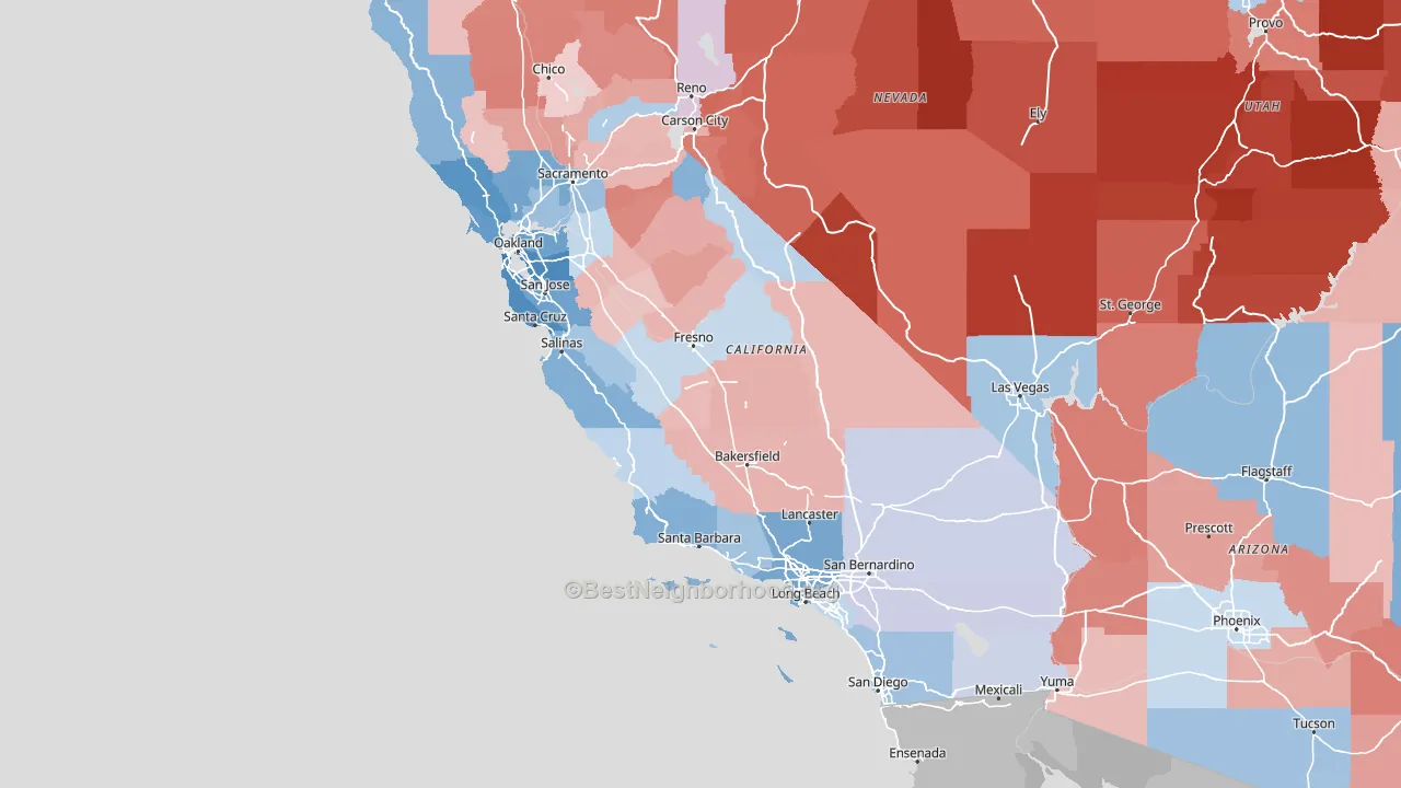 California block-group political-lean map