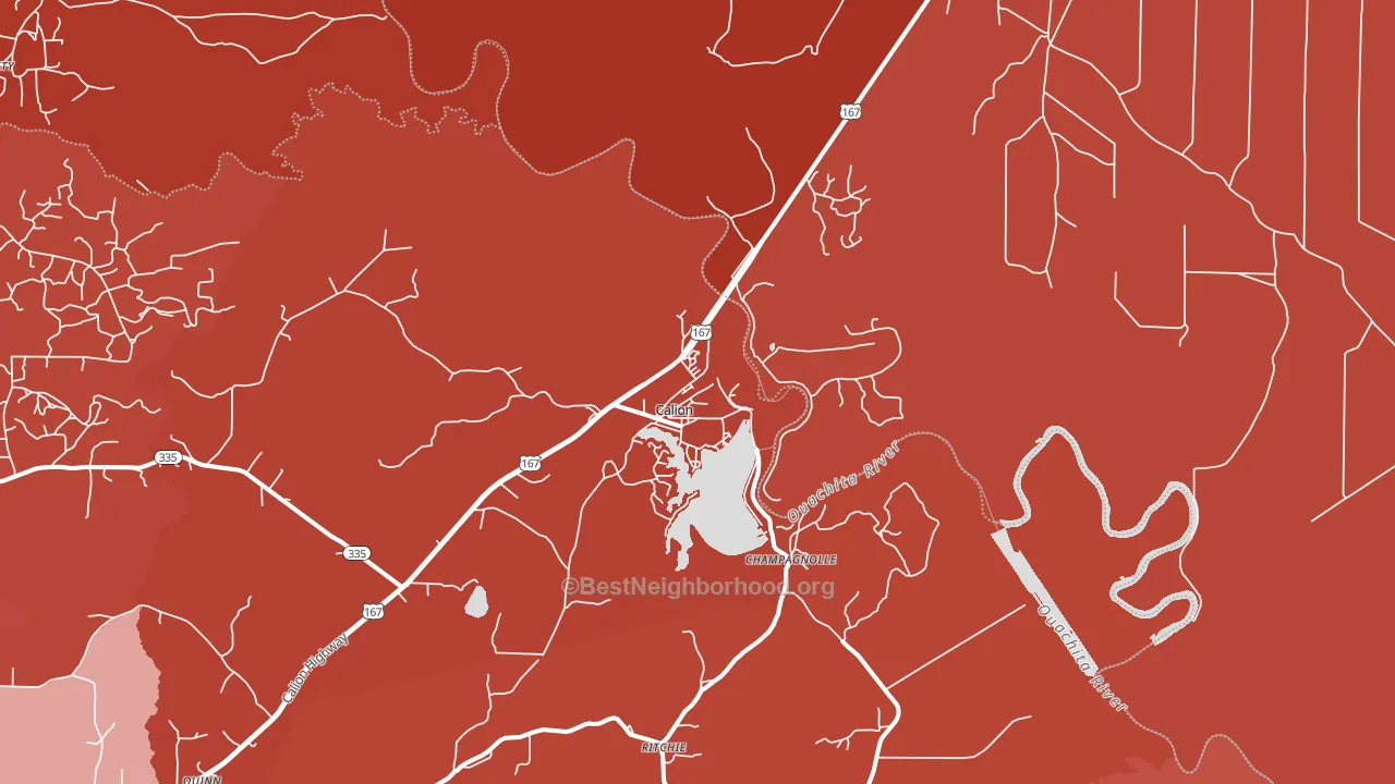 Calion, AR block-group political-lean map