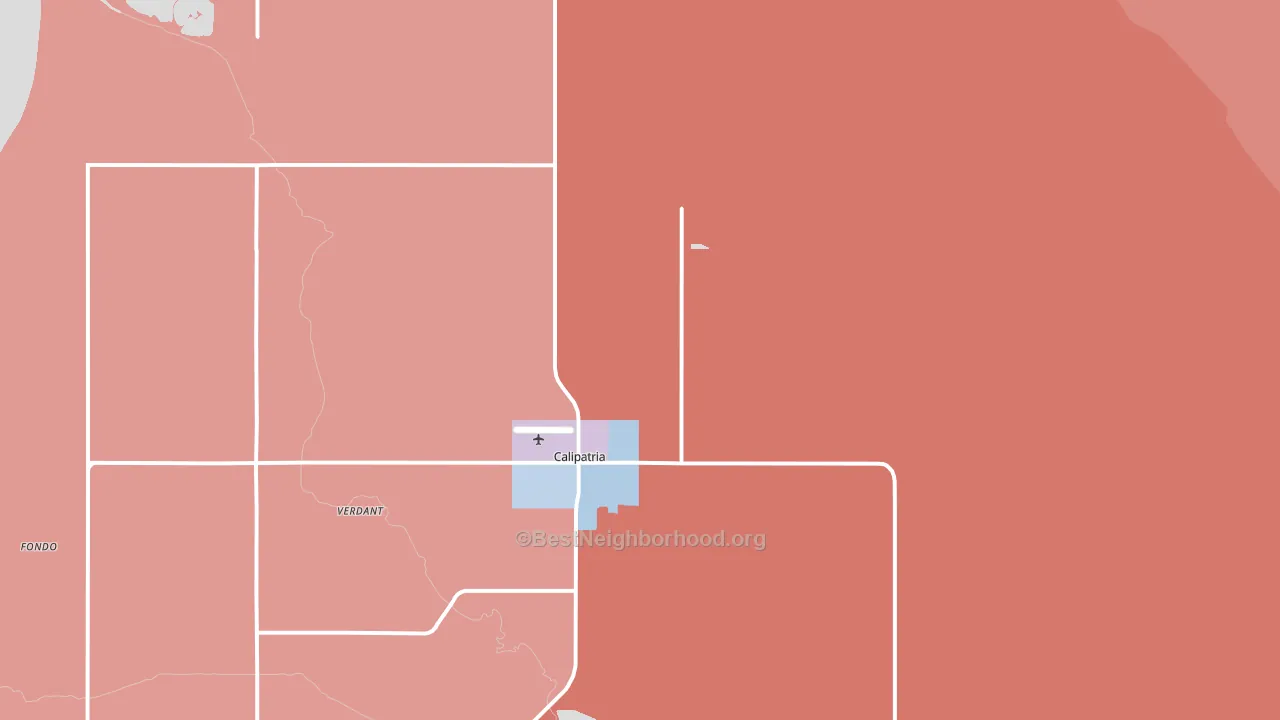 Calipatria, CA block-group political-lean map