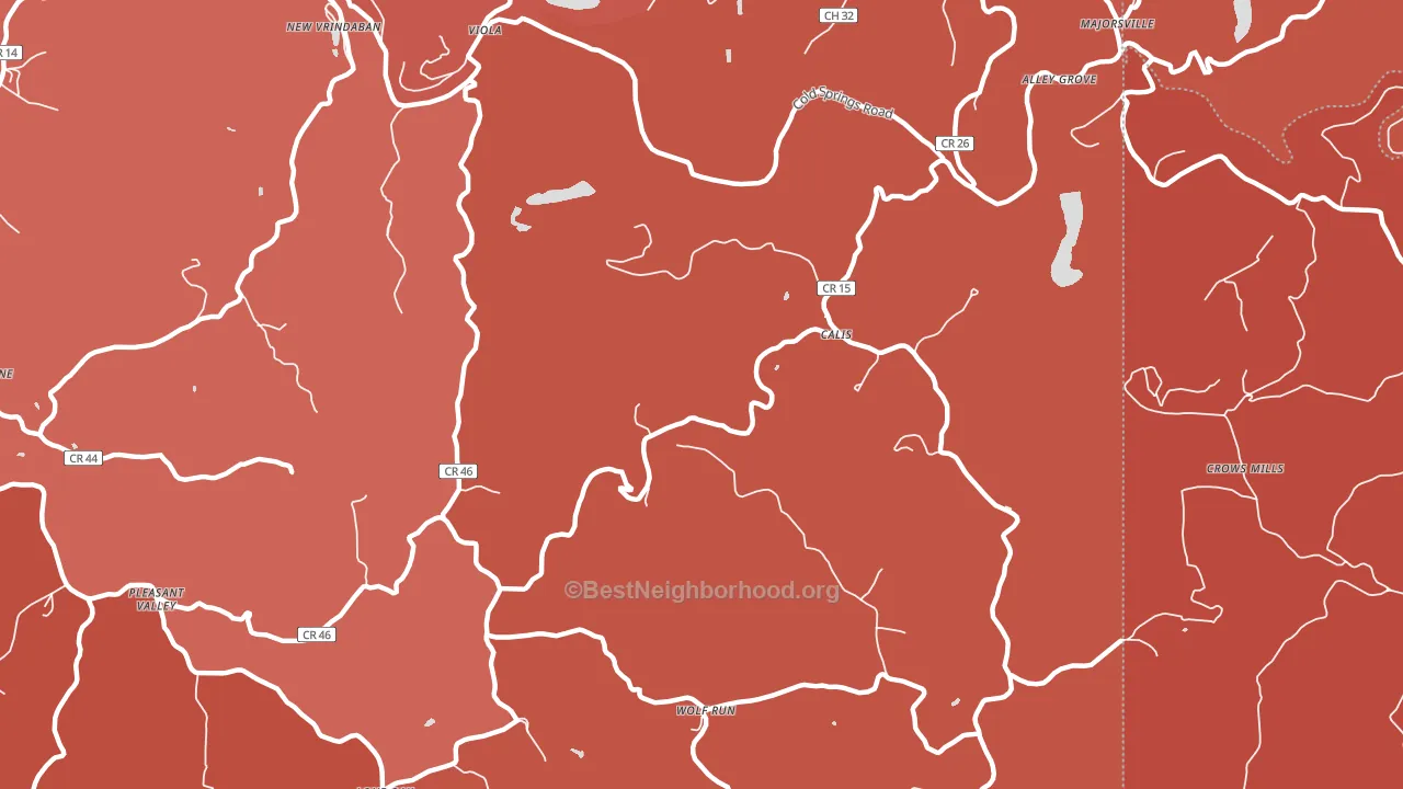 Calis, WV block-group political-lean map