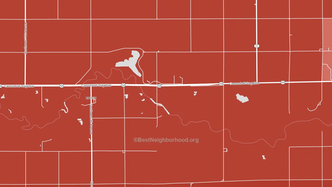 Calista, KS block-group political-lean map