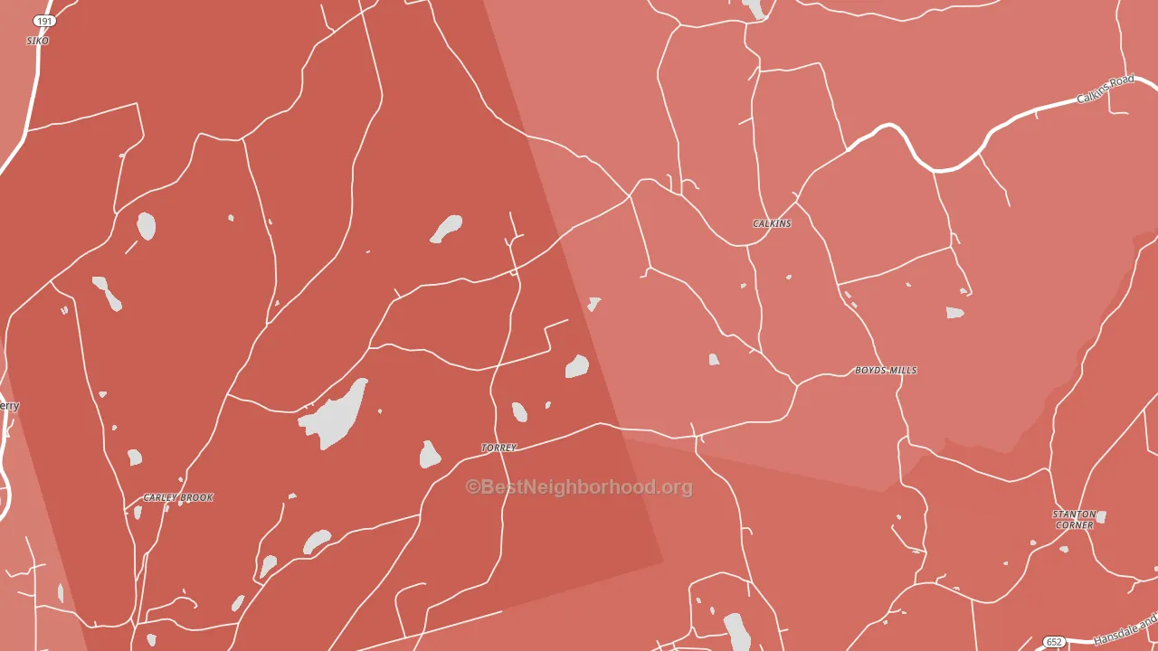 Calkins, PA block-group political-lean map