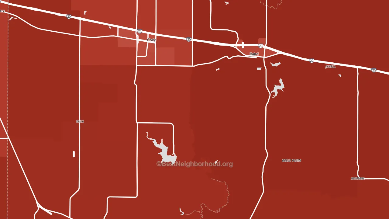 Callahan County, TX block-group political-lean map