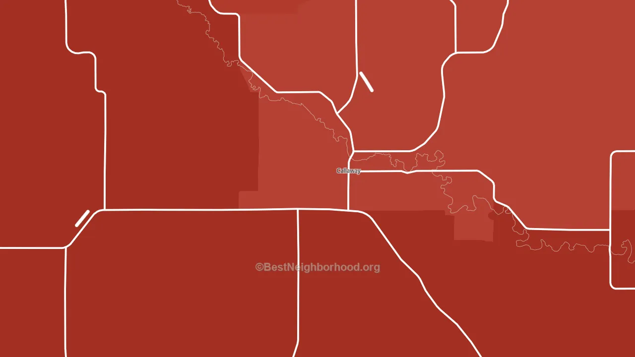Callaway, NE block-group political-lean map
