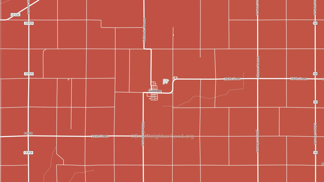 Callender, IA block-group political-lean map
