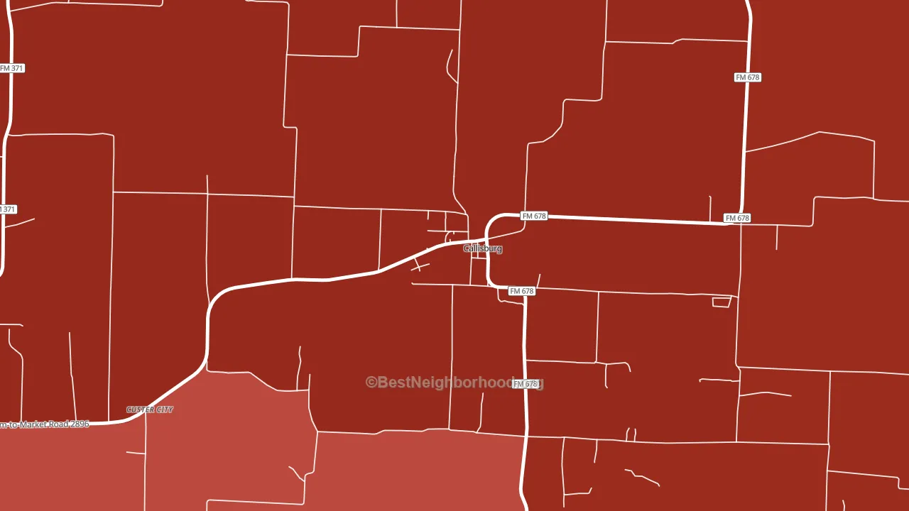 Callisburg, TX block-group political-lean map