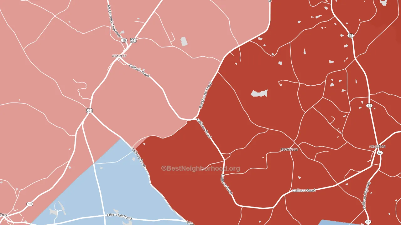 Callison, SC block-group political-lean map