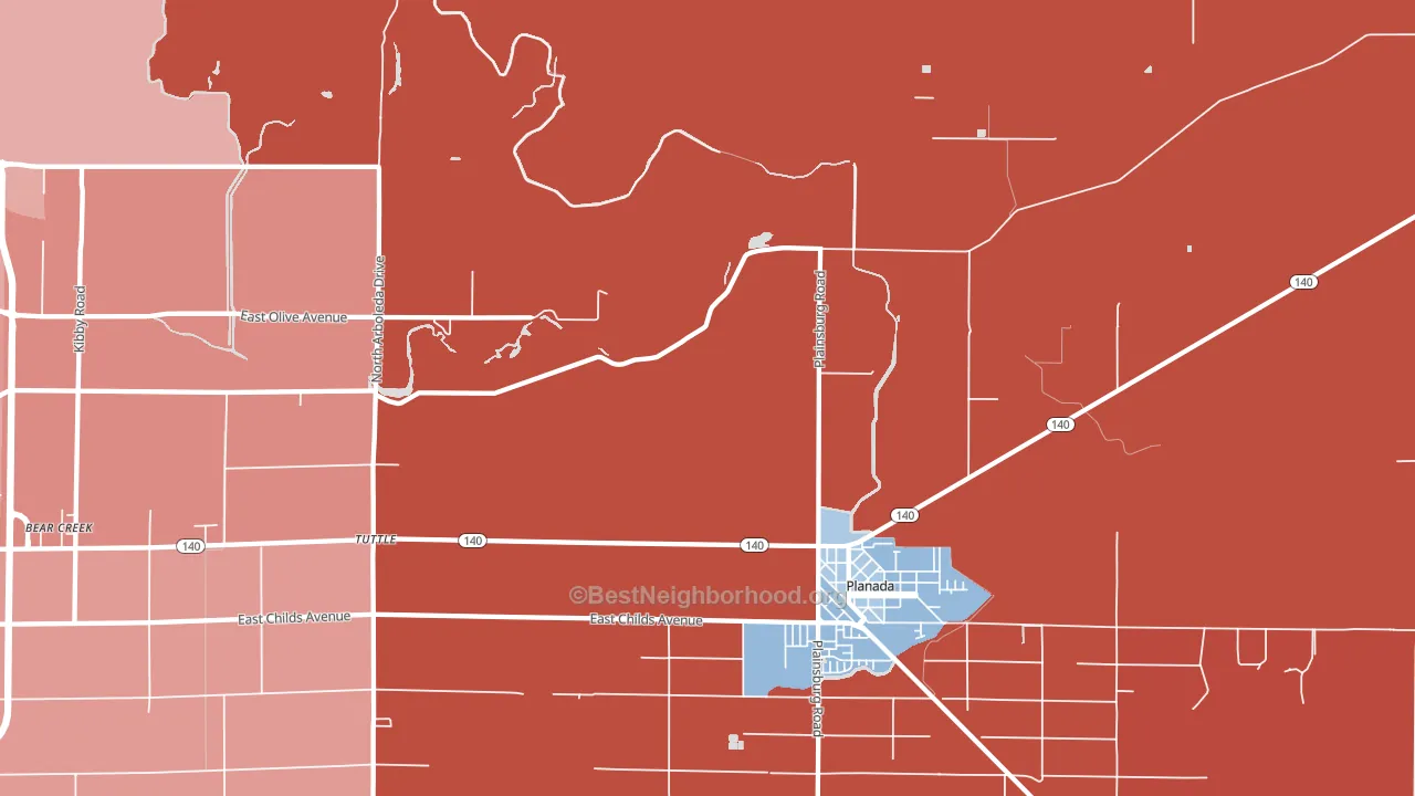 Calpack, CA block-group political-lean map