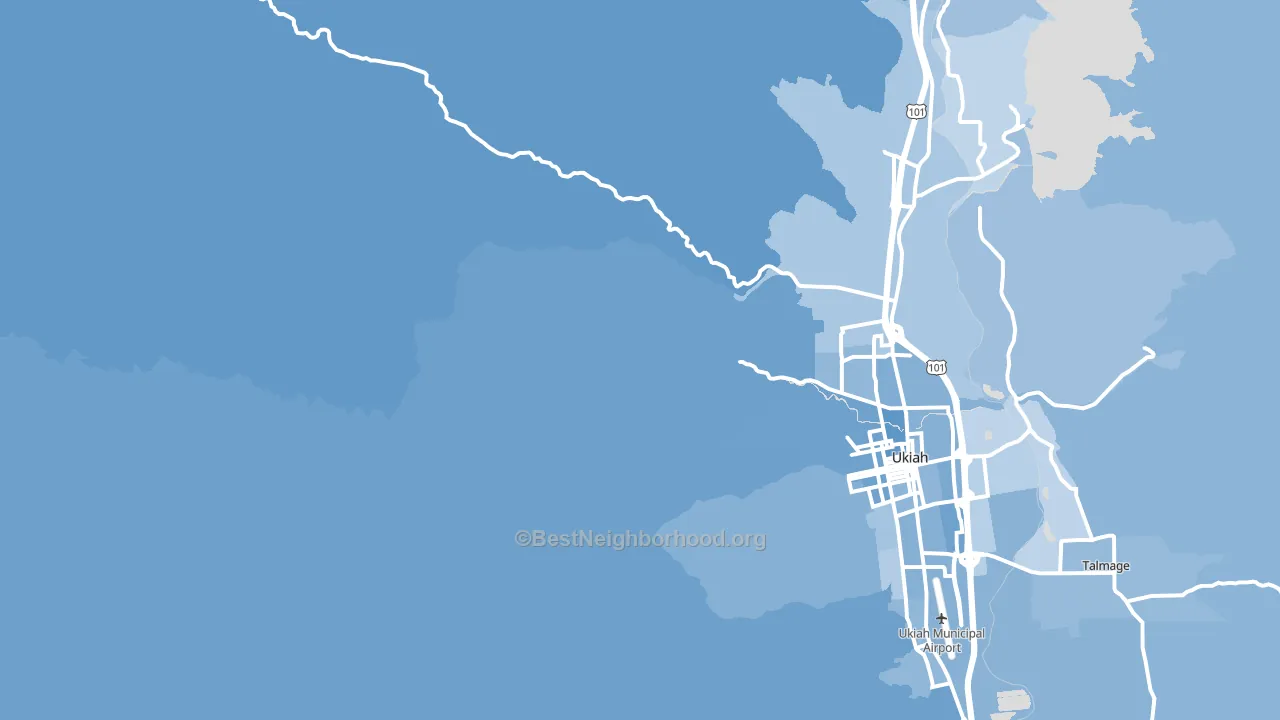 Calpella, CA block-group political-lean map