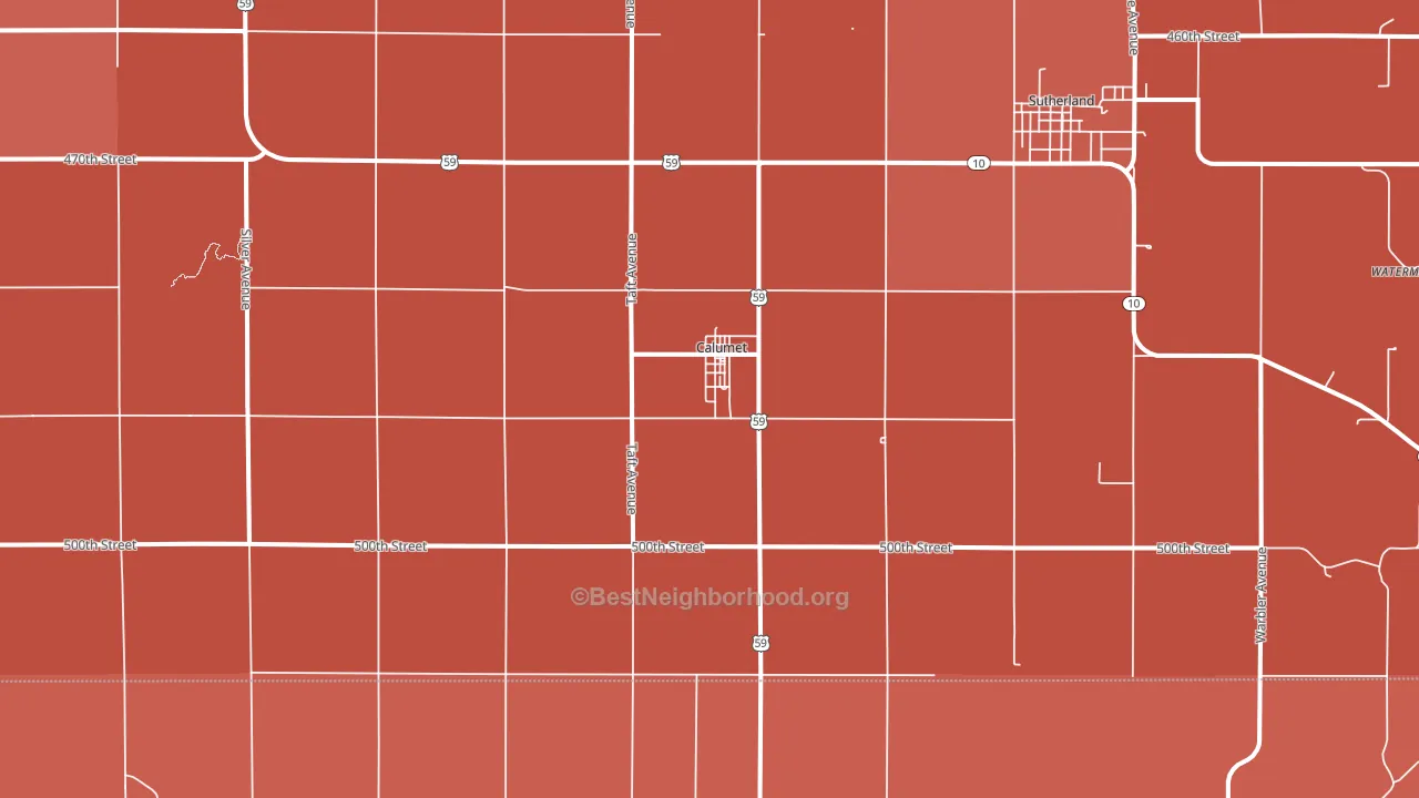 Calumet, IA block-group political-lean map