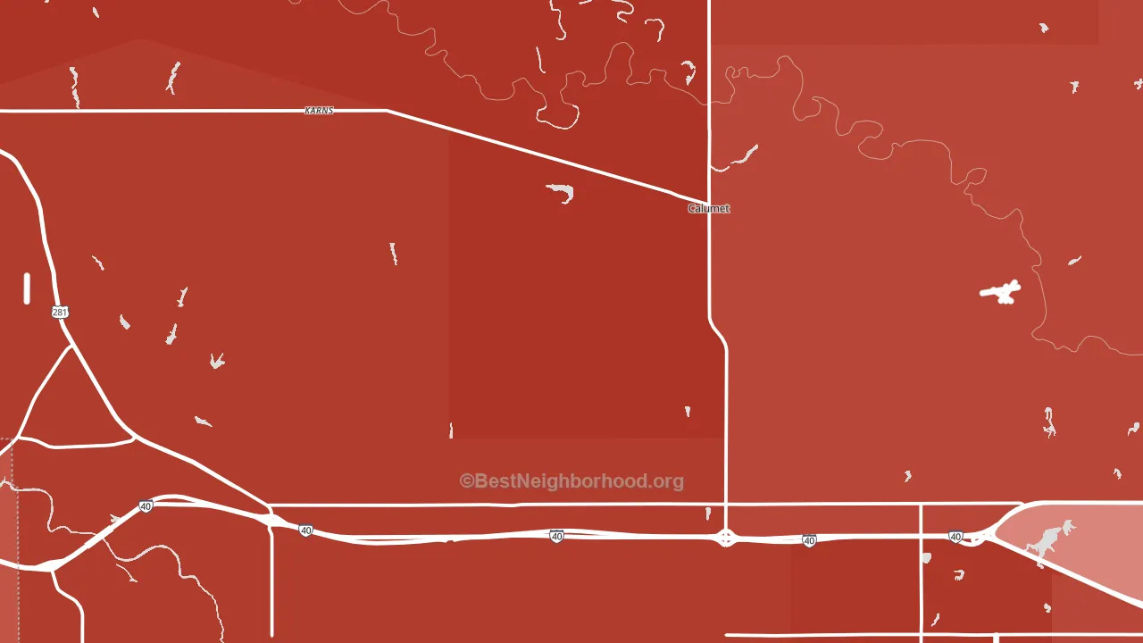 Calumet, OK block-group political-lean map