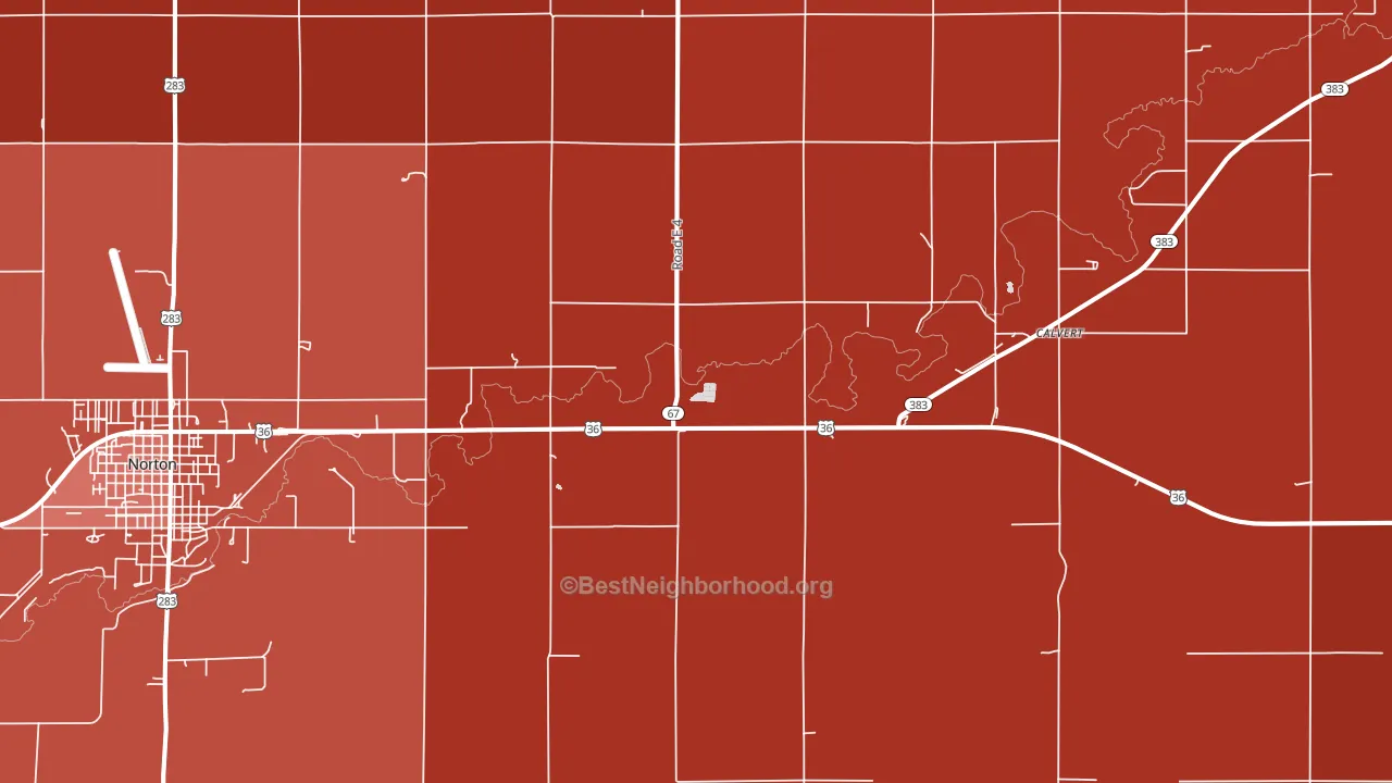 Calvert, KS block-group political-lean map