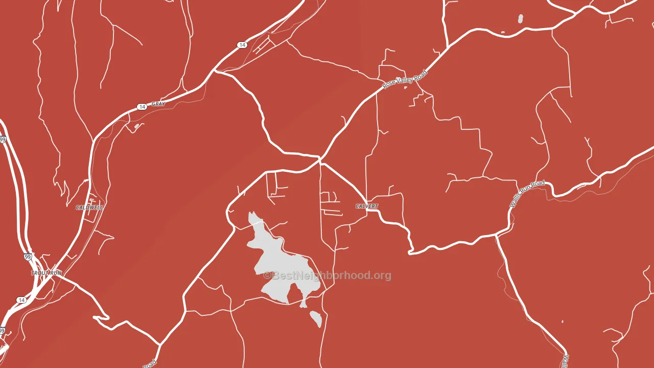 Calvert, PA block-group political-lean map