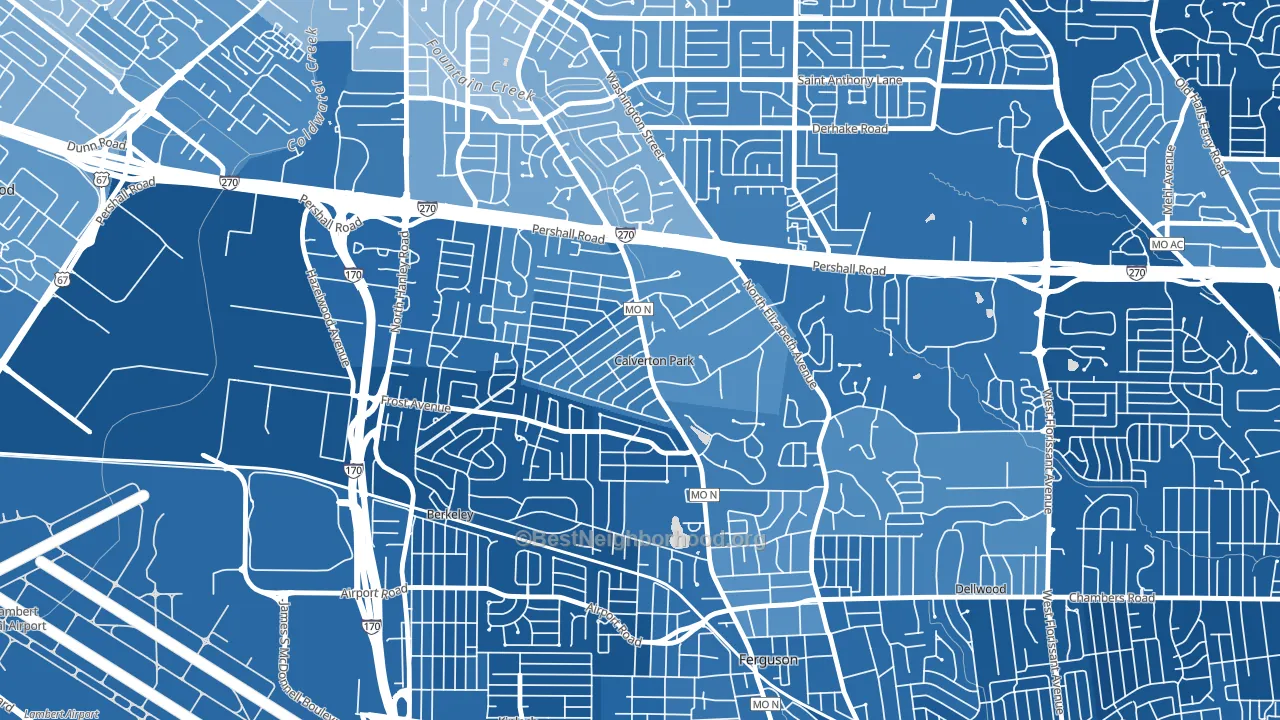 Calverton Park, MO block-group political-lean map
