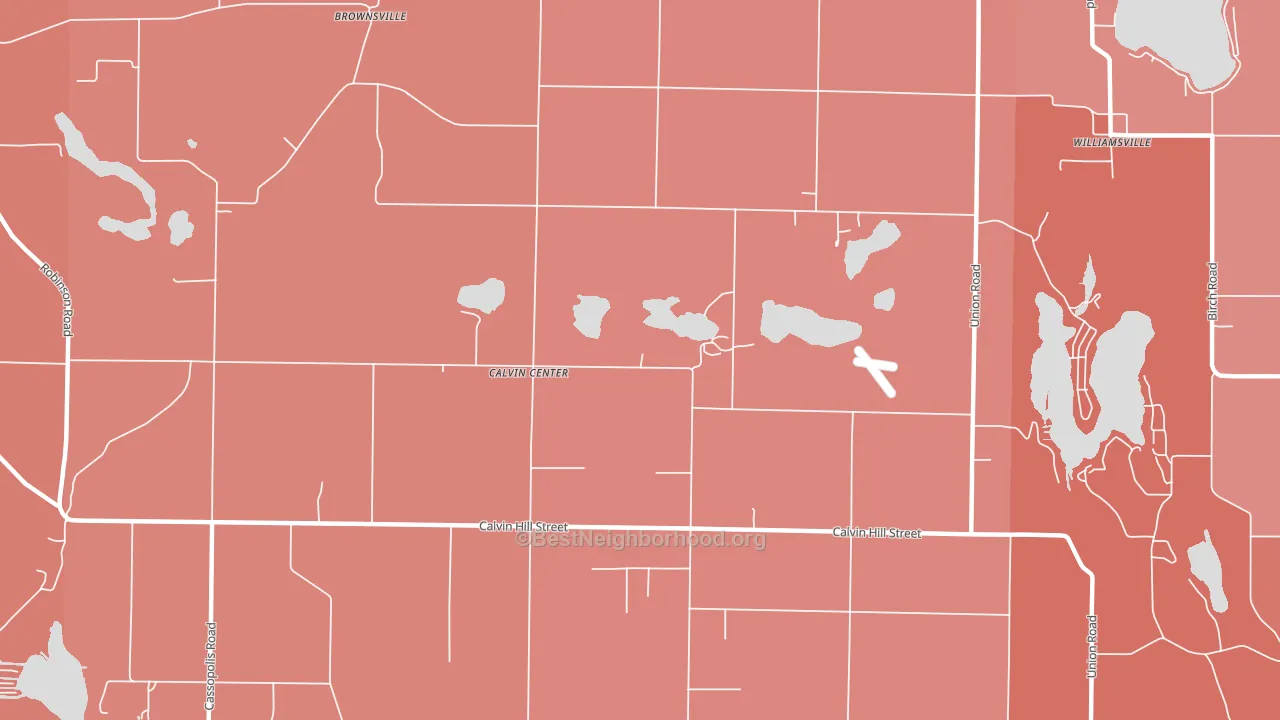 Calvin Center, MI block-group political-lean map