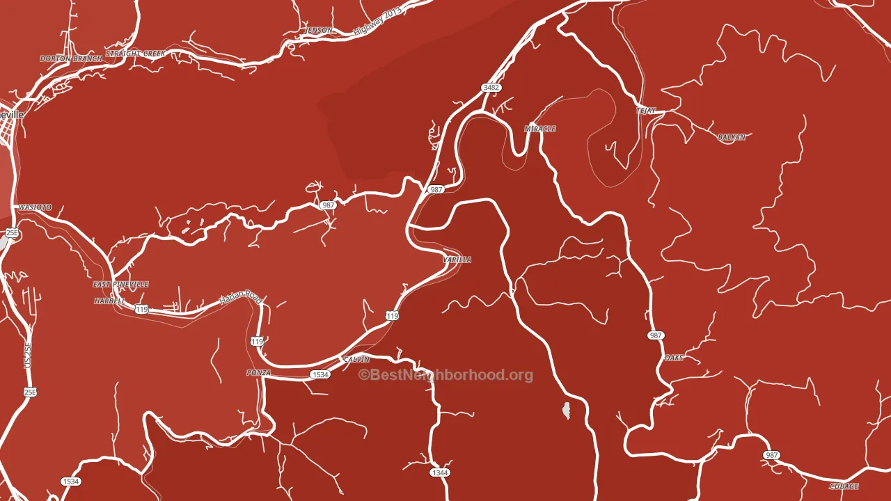 Calvin, KY block-group political-lean map