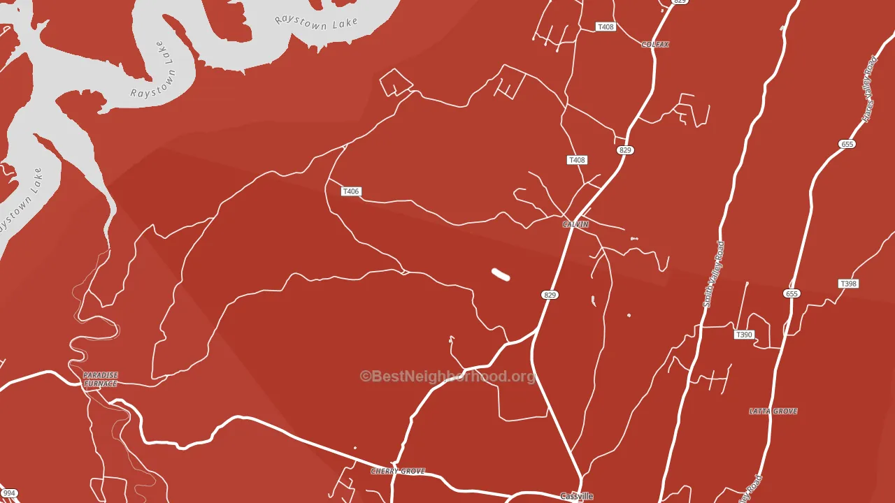 Calvin, PA block-group political-lean map
