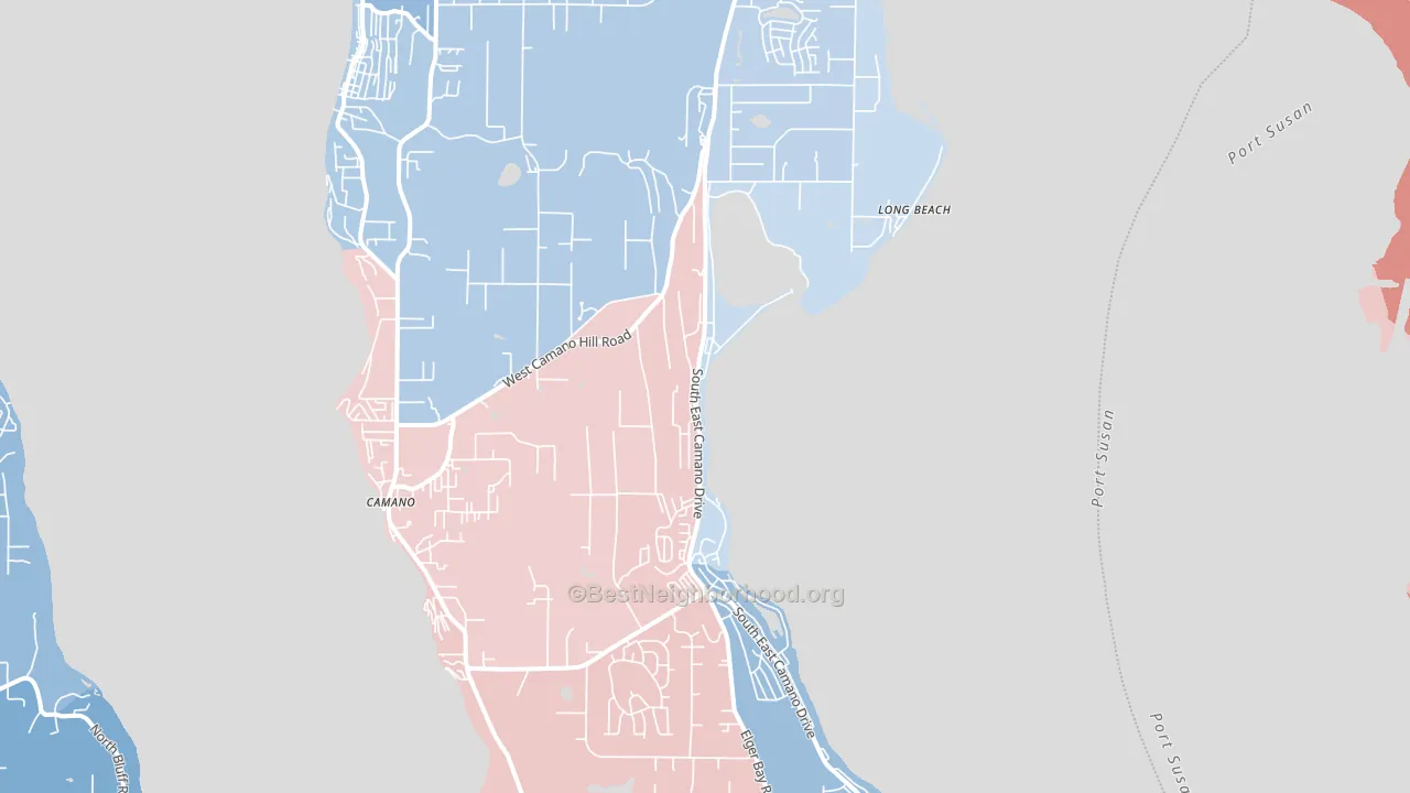 Camano Island, WA block-group political-lean map