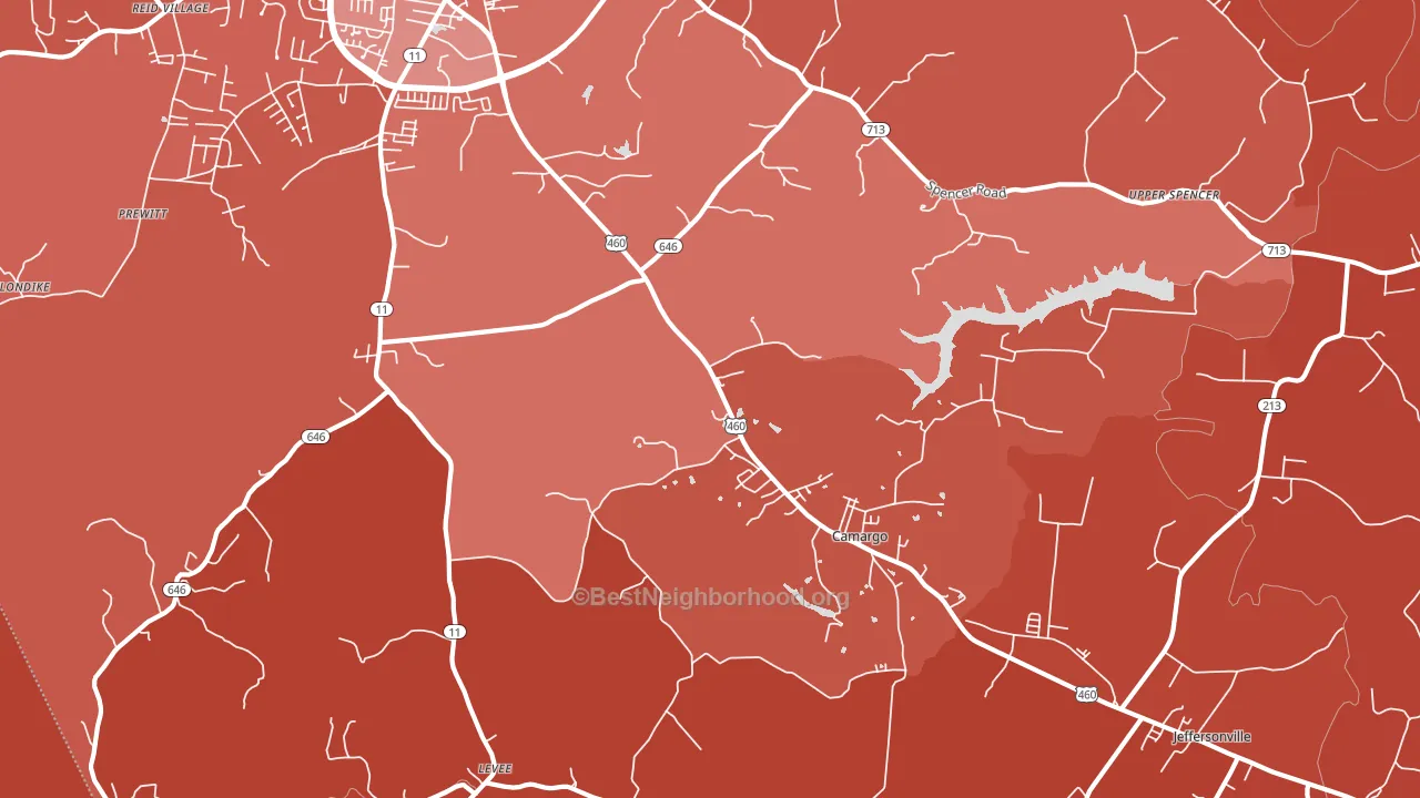 Camargo, KY block-group political-lean map