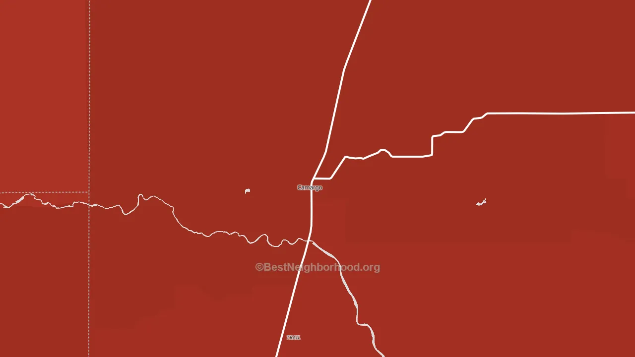 Camargo, OK block-group political-lean map
