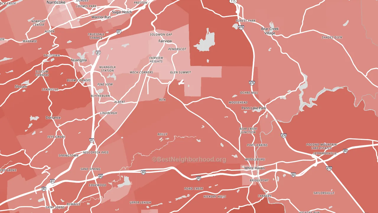 Cambra, PA block-group political-lean map