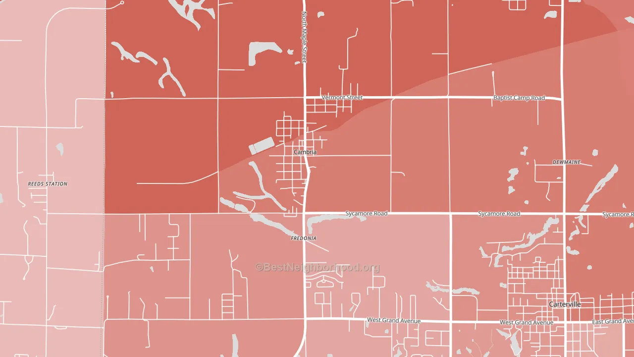 Cambria, IL block-group political-lean map