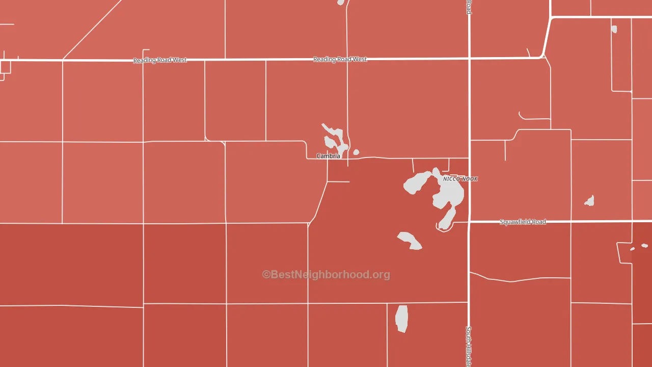 Cambria, MI block-group political-lean map
