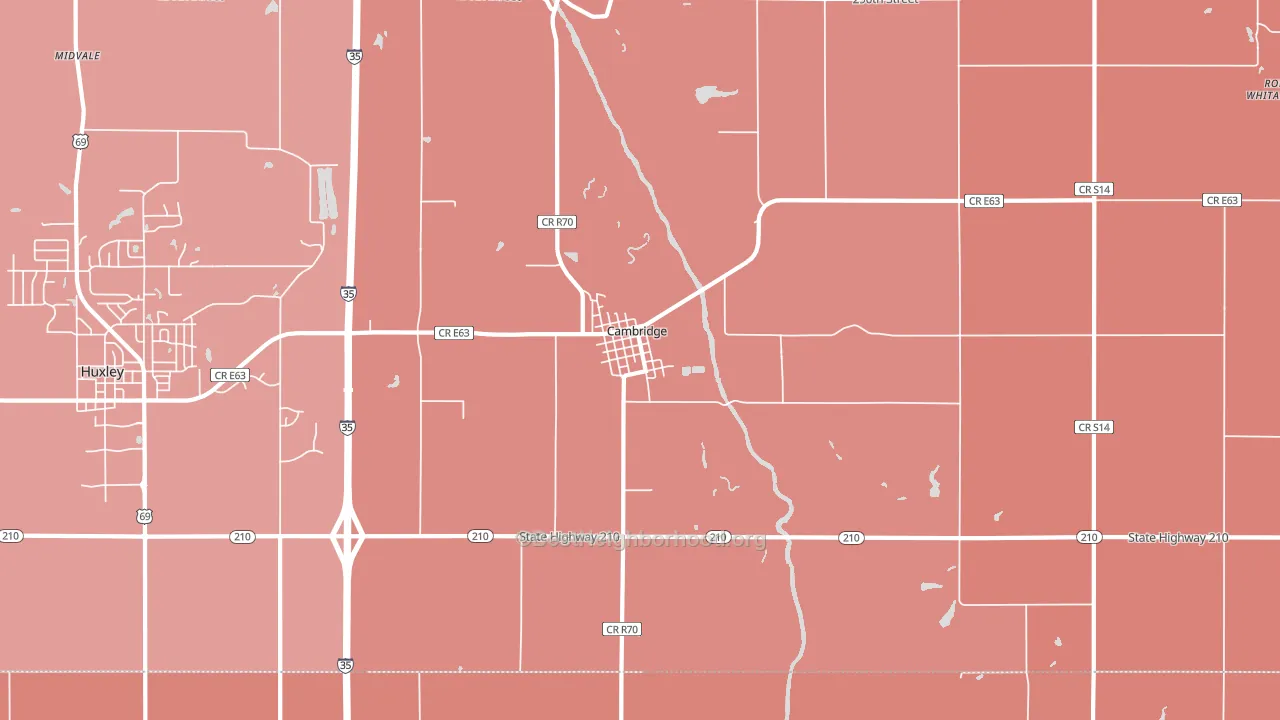 Cambridge, IA block-group political-lean map
