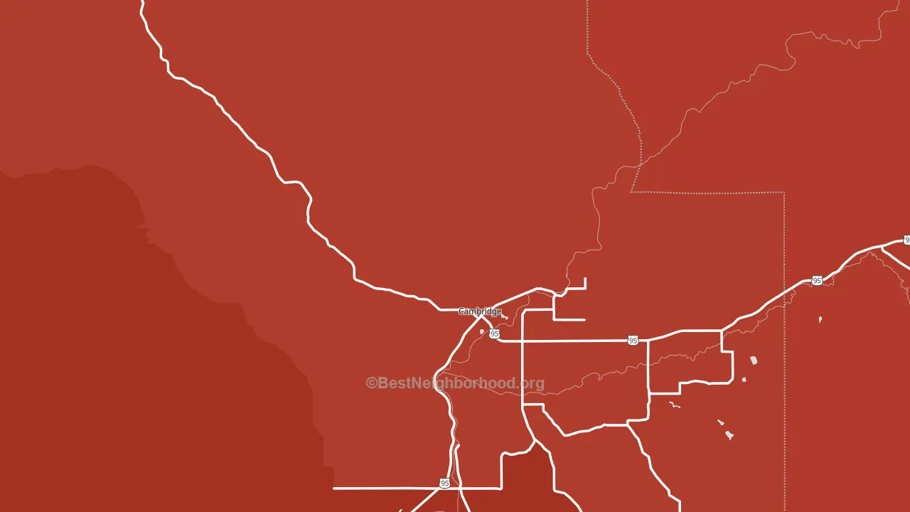 Cambridge, ID block-group political-lean map