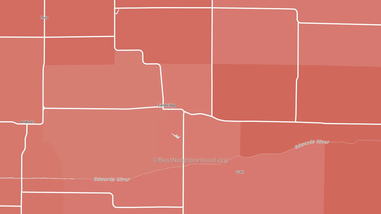 Cambridge, IL block-group political-lean map