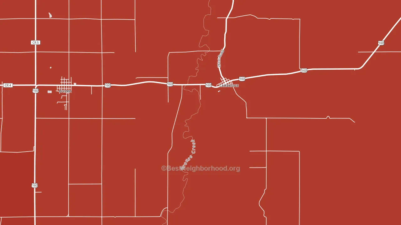 Cambridge, KS block-group political-lean map
