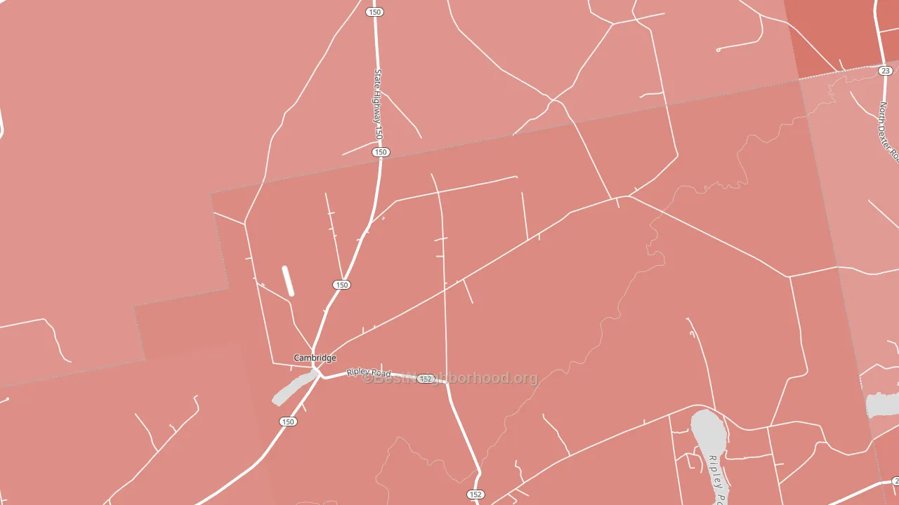 Cambridge, ME block-group political-lean map