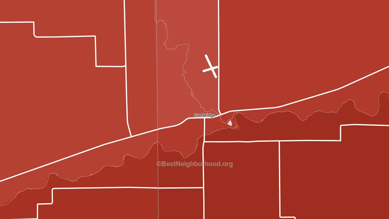 Cambridge, NE block-group political-lean map