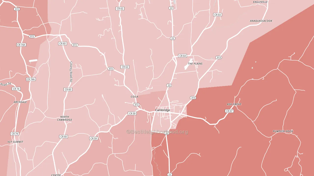 Cambridge, NY block-group political-lean map