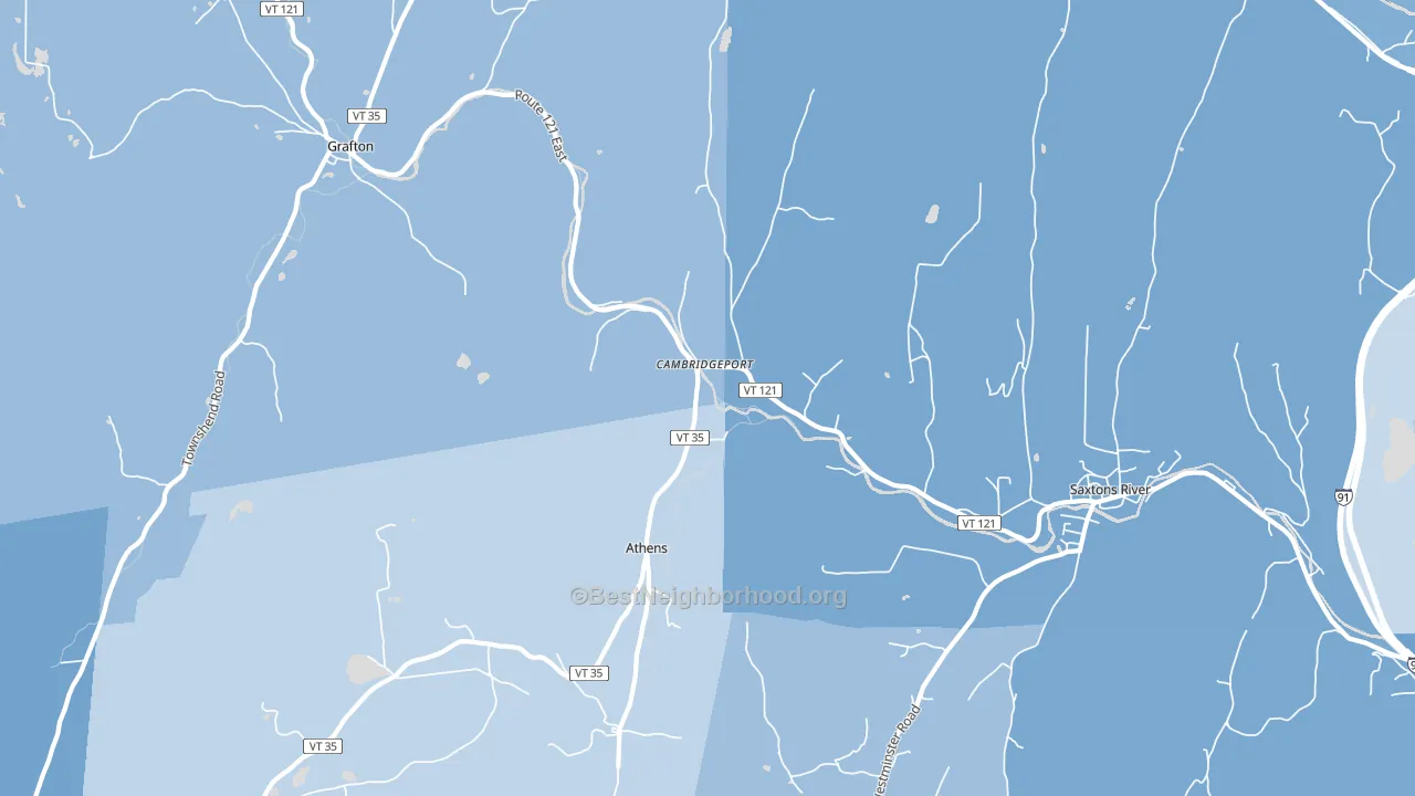 Cambridgeport, VT block-group political-lean map