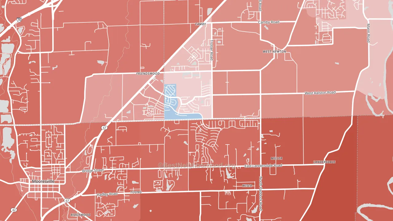 Camby, IN block-group political-lean map