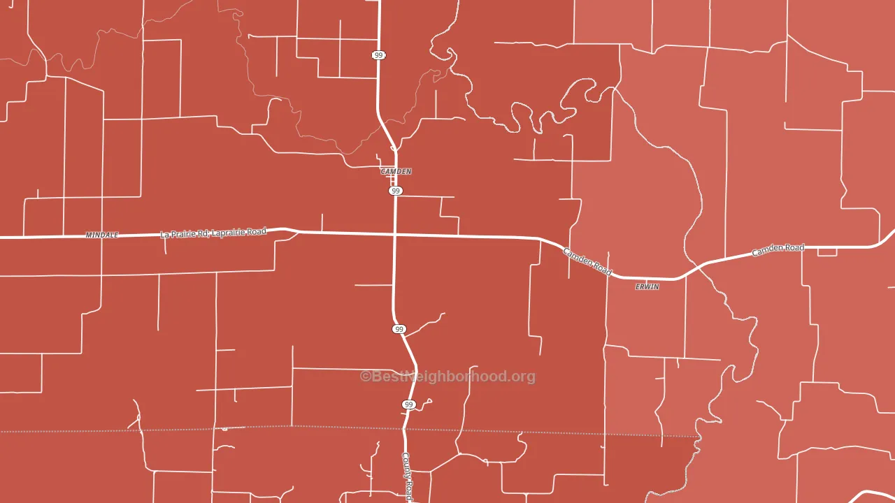 Camden, IL block-group political-lean map