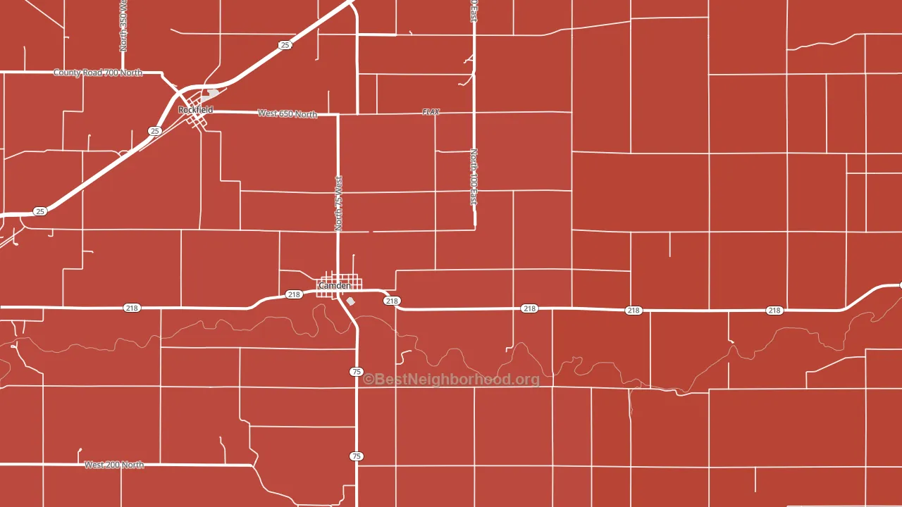 Camden, IN block-group political-lean map