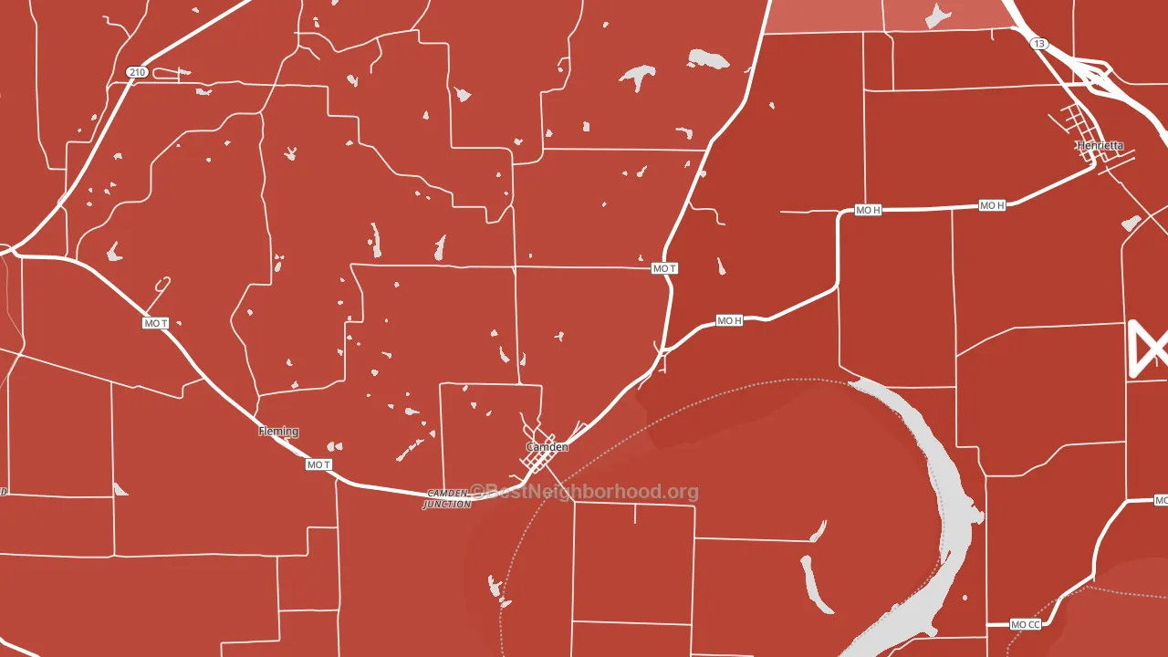 Camden, MO block-group political-lean map