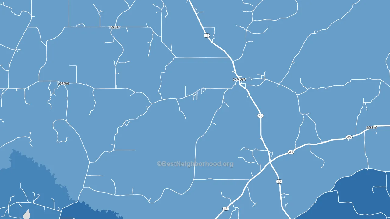 Camden, MS block-group political-lean map