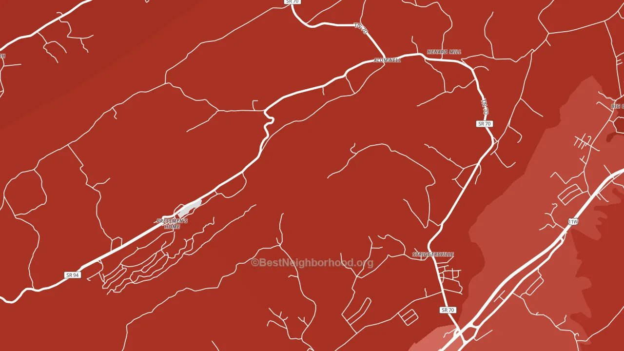 Camelot, TN block-group political-lean map