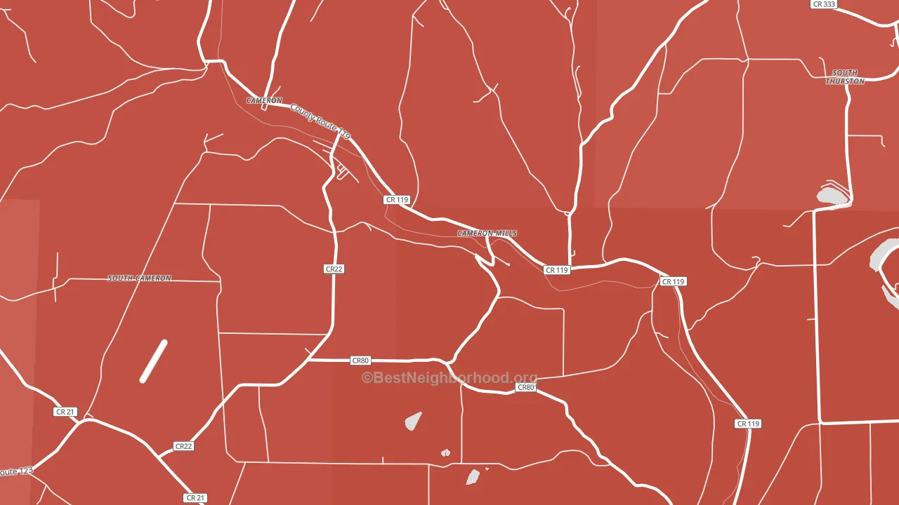 Cameron Mills, NY block-group political-lean map