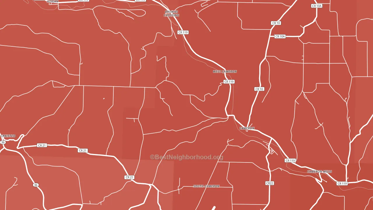Cameron, NY block-group political-lean map