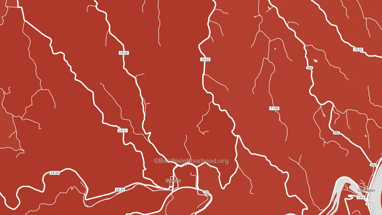 Cameron, OH block-group political-lean map